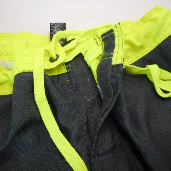 OP Ocean Pacific Men's M Board Shorts Gray Yellow Swim Trunks Beach Pool Pockets - Picture 7 of 9